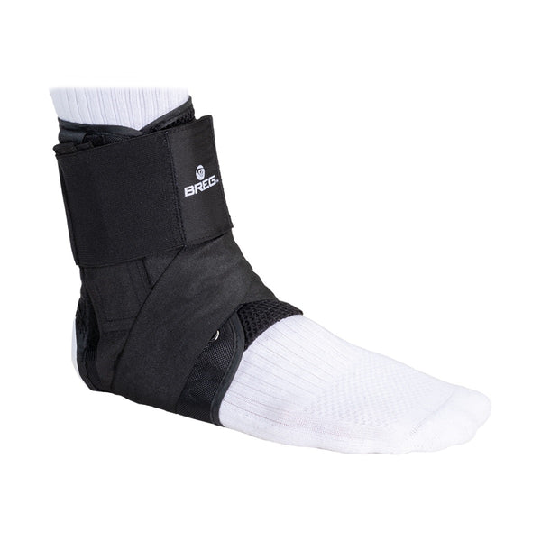 How to put on a lace up ankle brace?